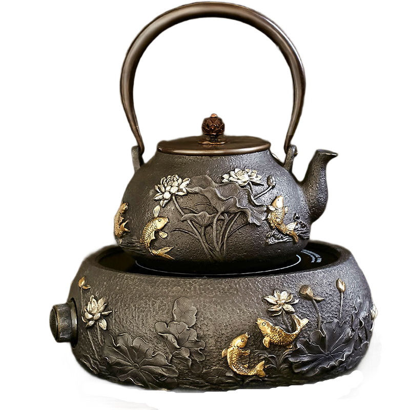 山本堂日本鐵壺鑄鐵壺手工京都鑄鐵茶壺煮茶壺電陶爐茶爐煮茶器套裝