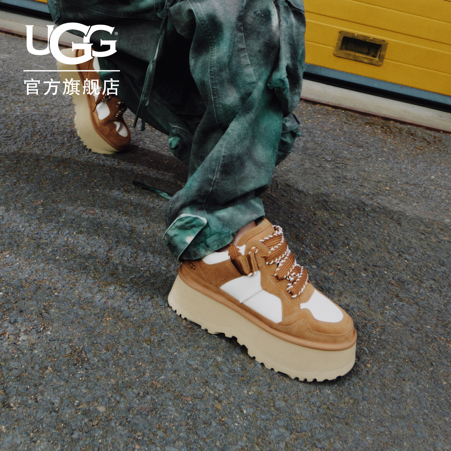 UGG春季女士时尚舒适拼色厚底双系带低帮圆头休闲鞋 1171541 CHE | 栗色 37 尺码偏小，建议拍大一码