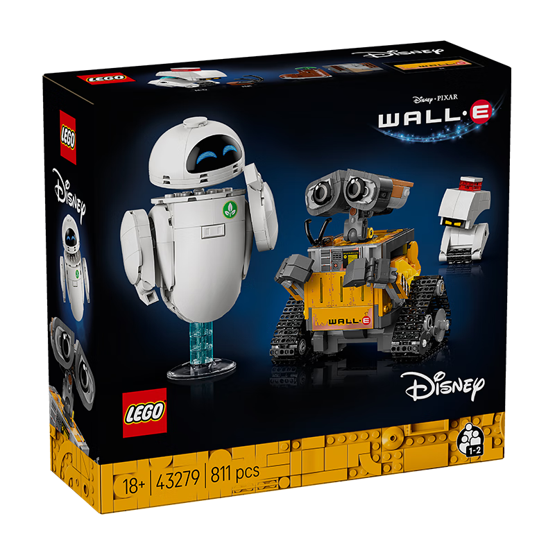 樂(lè )高（LEGO）積木 迪士尼 43279 瓦力與伊娃機器人 新品玩具男孩女孩生日禮物