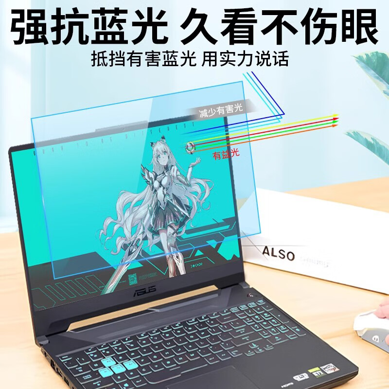 莞膜适用华硕天选5pro屏幕膜天选4防蓝光护眼保护膜天选3酷睿版磨砂膜 【2片装】磨砂防反光软膜 华硕天选 3(15.6寸16:9)