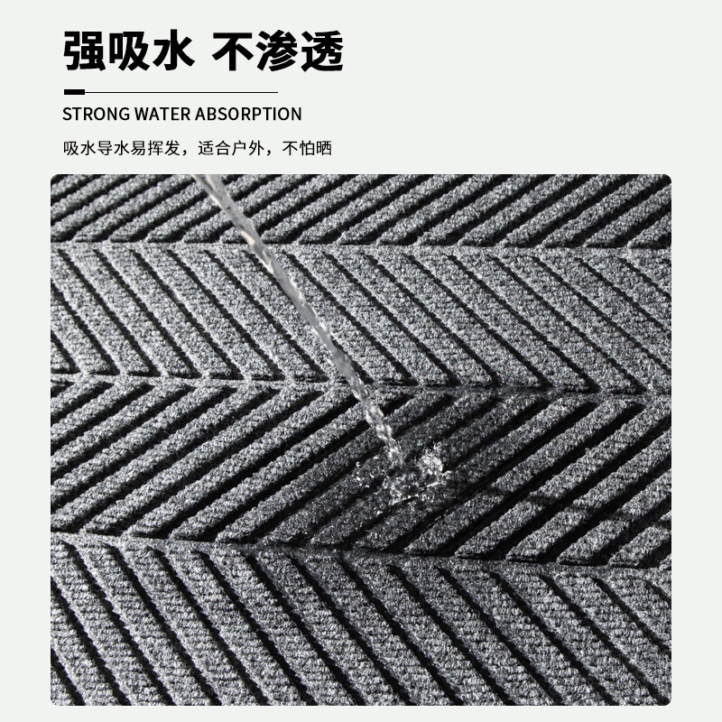 彼尔德高级入户门口地垫门外大门口高端脚垫可裁剪防滑可冲洗除尘室外 轮胎灰色【支持定制 任意裁剪】 90cm*120cm 1件数 【加厚收边】