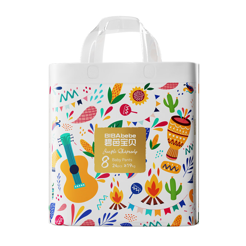 碧芭宝贝丛林狂想曲拉拉裤 婴儿成长裤宝贝训练裤透气大号尿不湿 拉拉裤XXXXL24片（19kg以上）