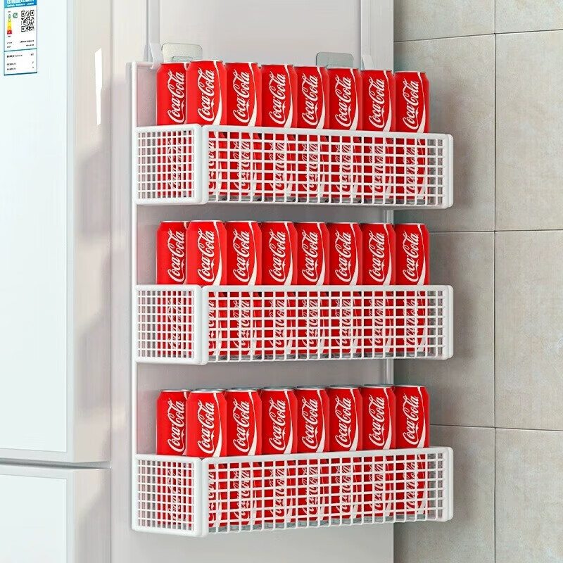 邦林纳冰箱置物架侧面挂架壁挂免打孔厨房用品多功能零食果蔬放菜收纳架 黑色三层大号【加厚材质】