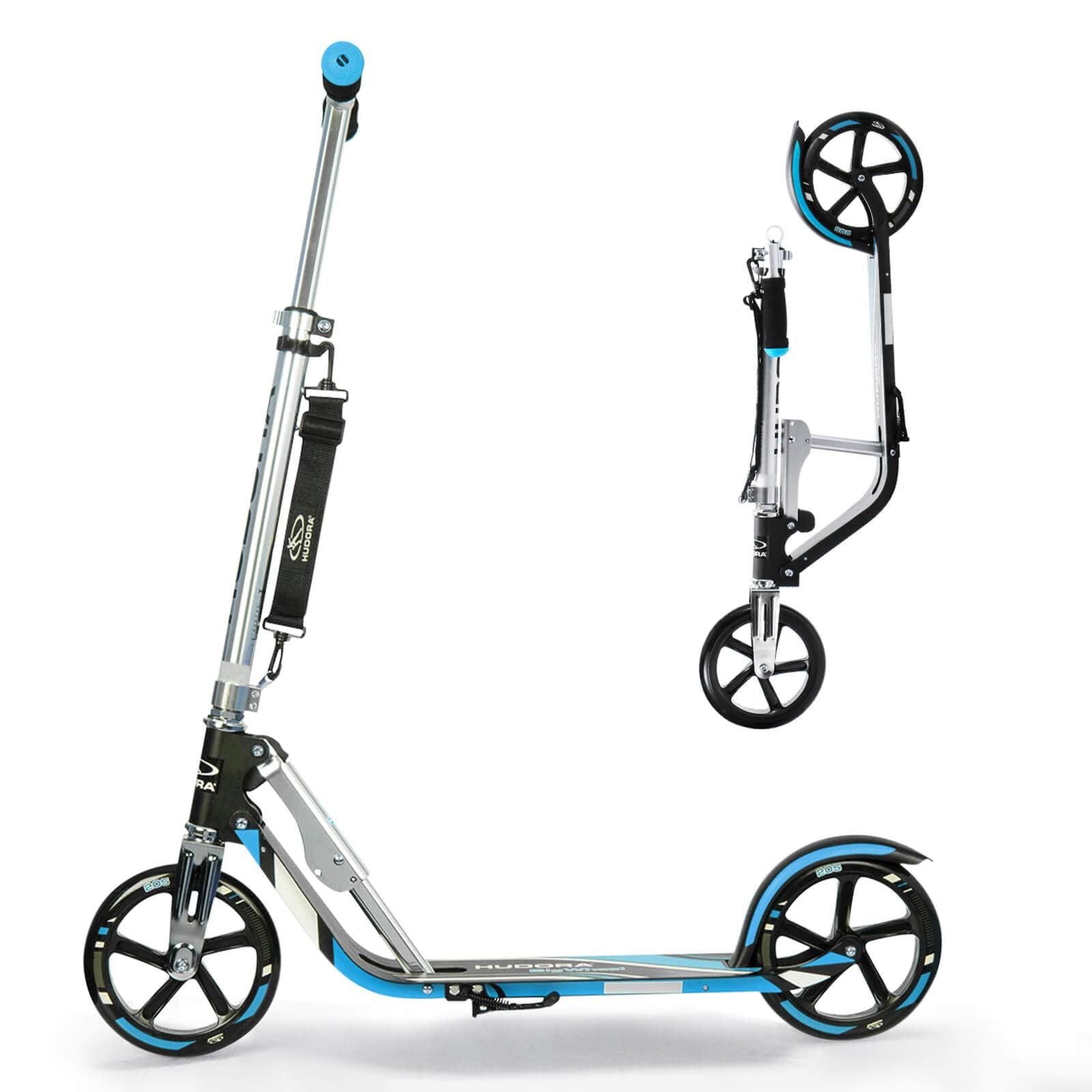 Hudora 兒童可調高度折疊滑板車 藍色
