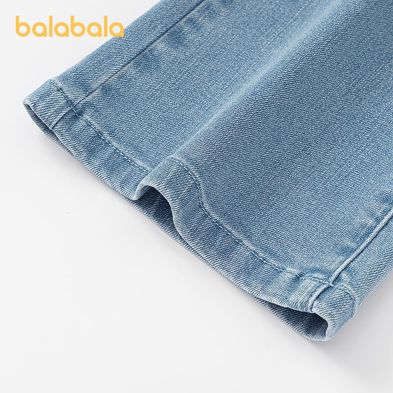 巴拉巴拉balaone儿童牛仔裤女童喇叭裤2025秋新款大童甜美长裤子 牛仔浅蓝88101 165