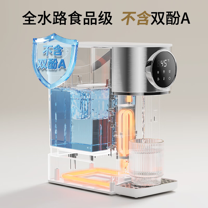 安联即热式饮水机家用台式小型桌面饮水烧水直饮机烧水壶 3秒速热 3.2L抗菌水箱办公室 即热型 【记忆水量 8档调温】白色 带滤芯 