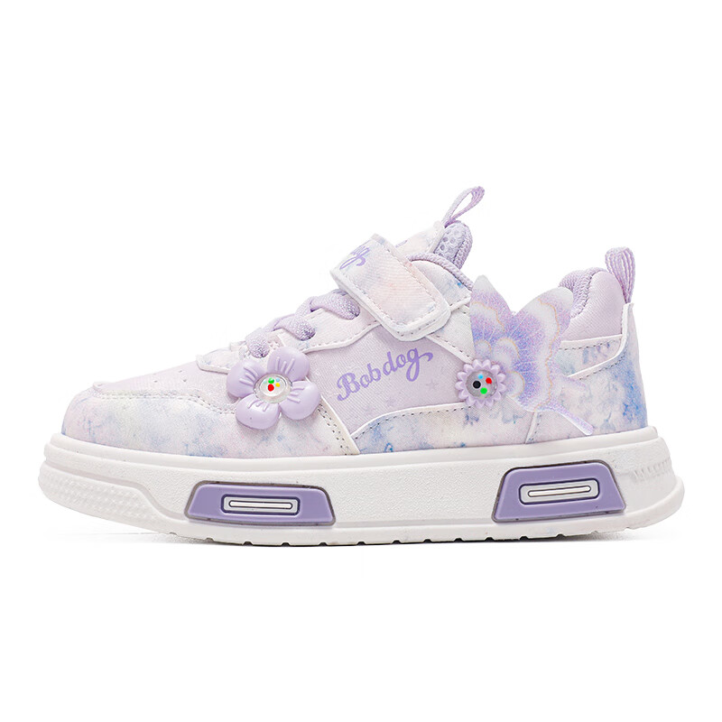巴布豆童鞋女童秋款百搭时尚休闲鞋2025中大童舒适跑鞋低帮儿童板鞋 糖果紫 30 适合脚长18.0cm