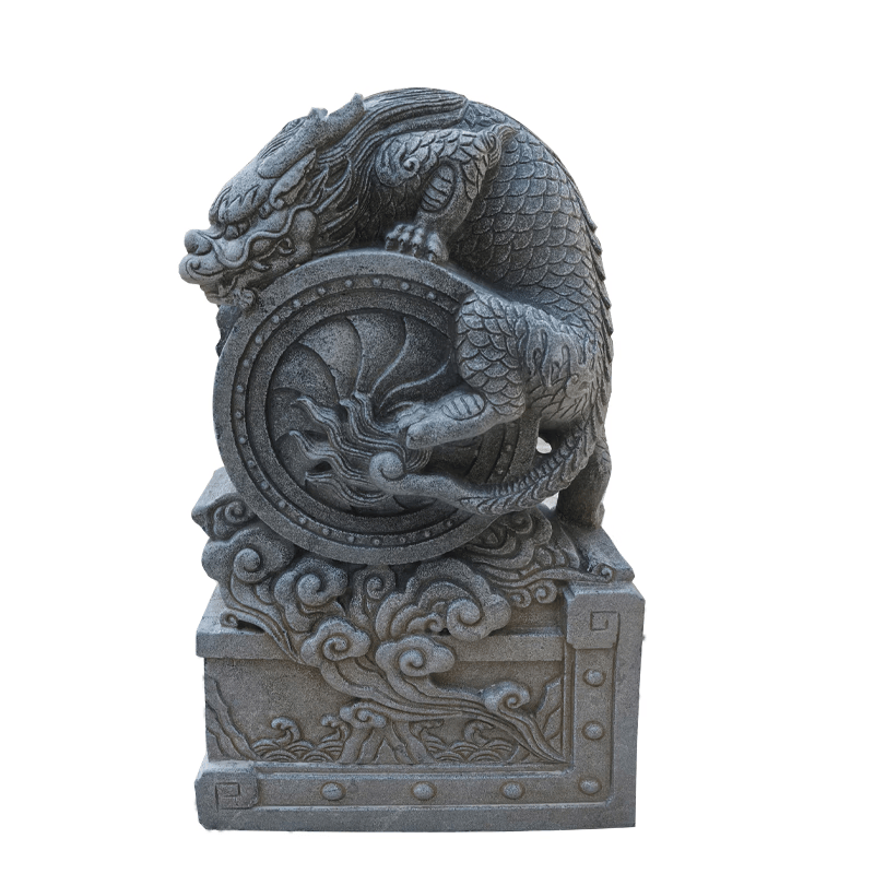 奉希石雕吸水兽蚣蝮水麒麟门墩抱鼓石门鼓一对庭院会所酒店门口摆件