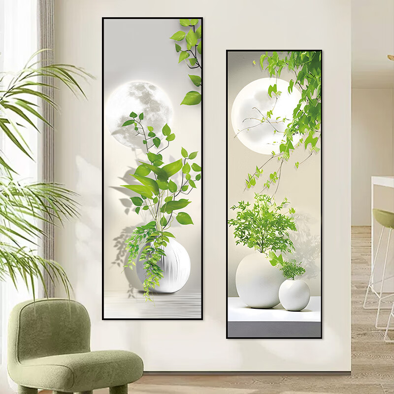 艾思尚玄关贴画墙贴装饰画遮丑自粘壁画背景墙客厅走廊过道贴纸画3d立体 29.事事如意 自粘贴画【背面带胶】 宽40厘米*高120厘米 打印边框