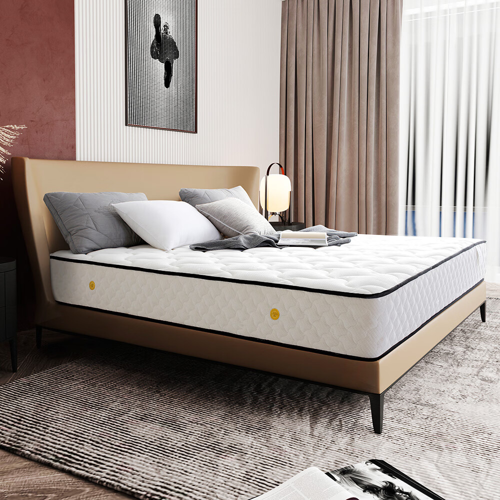 海马床垫天然乳胶席梦思床垫家用天然椰棕零胶水独立弹簧床垫 袋装弹簧+黄麻+2cm乳胶(25cm) 2*2.2米(定制尺寸联系客服)