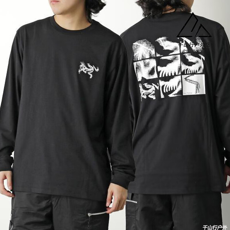 始祖鸟（ARC&#039;TERYX）Arcteryx Kragg SL Cotton 男士棉质薄透气休闲长袖T恤 黑色-Black Arctic Silk S