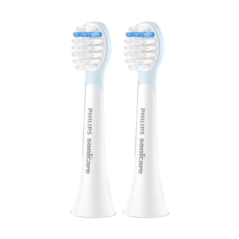 飞利浦电动牙刷头 儿童迷你型 硅胶材质不伤牙 2支装 HX2032/02 适配HX2432/02 HX2432/01