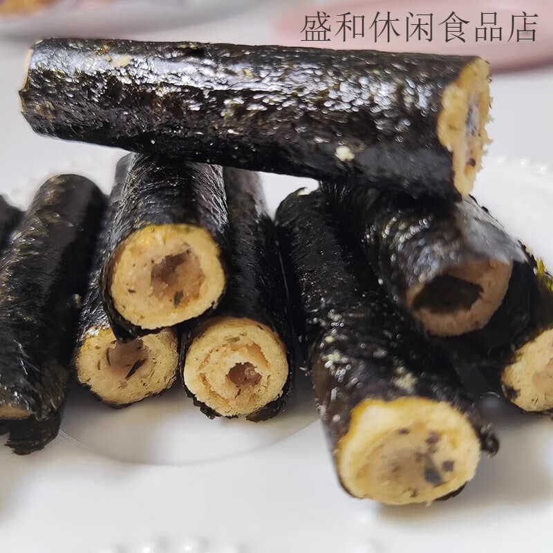 漁大叔海苔肉松夾心蛋卷兒童孕婦零食健康營(yíng)養海苔夾心脆休閑食品 肉松海苔卷90g*3盒