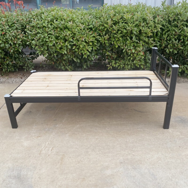 渝森楓安鐵床加厚單層床看護(hù)護(hù)欄1米1.2米鐵架床學(xué)生員工宿舍床單人床鐵藝