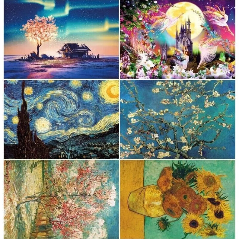 【精选直发】儿童拼图迷你试管解压智力拼图梵高名画星空玩具 拼图 神奈川