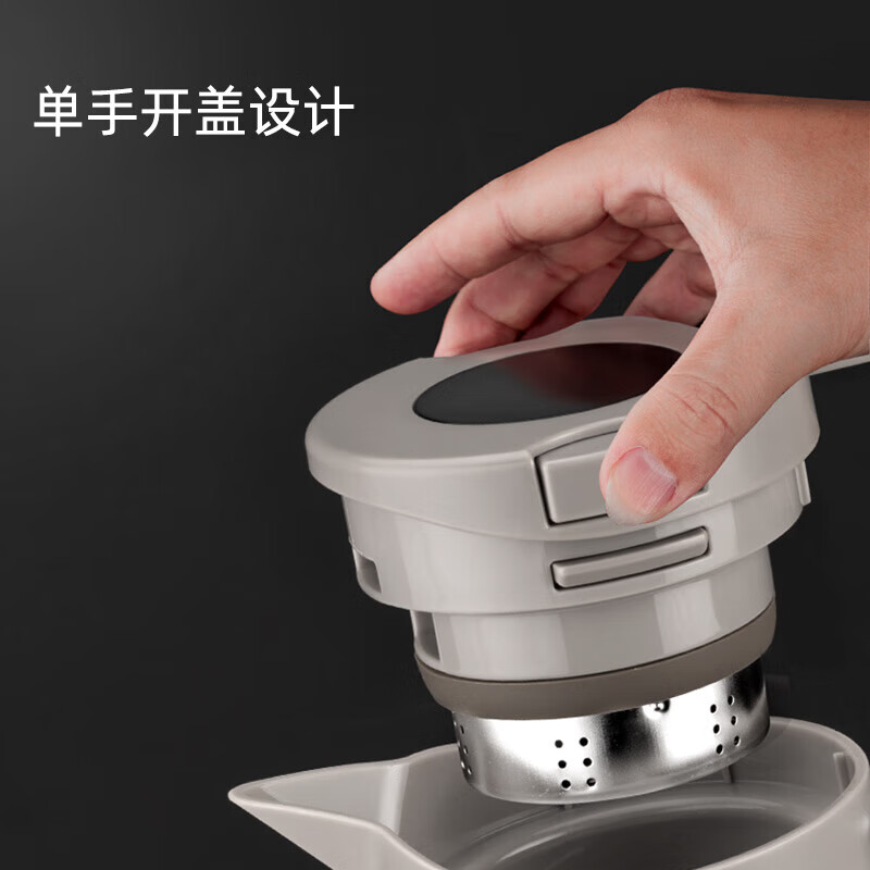 尚明焖茶壶家用泡茶保温壶餐饮壶大容量养生闷壶不锈钢茶壶闷白茶水壶 白色 1L