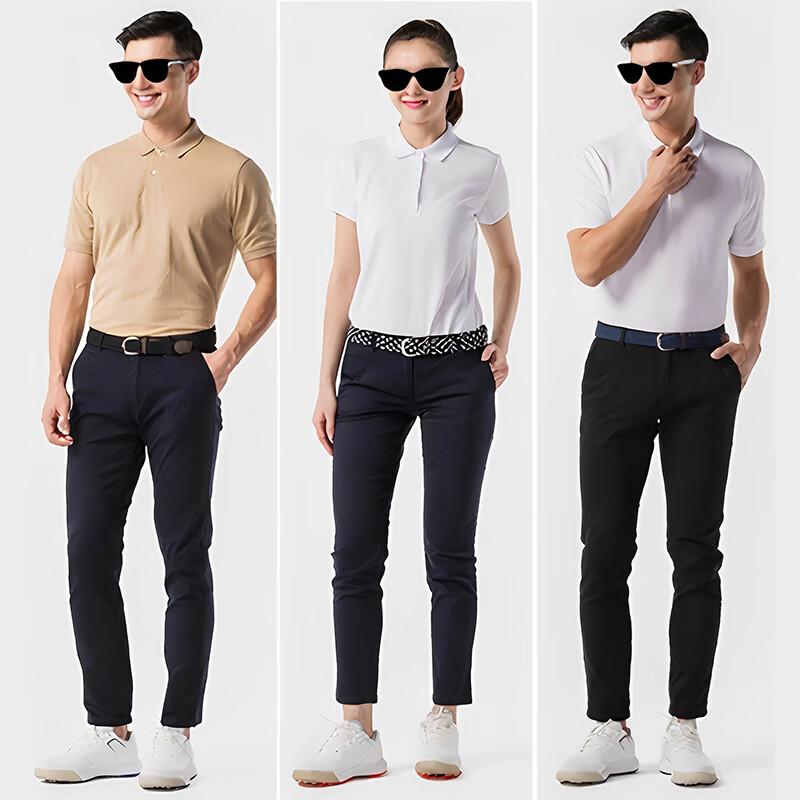 CHALKIN高尔夫帆布腰带男弹力编织布皮带针扣休闲简约户外运动透气免打孔 蓝白 115cm