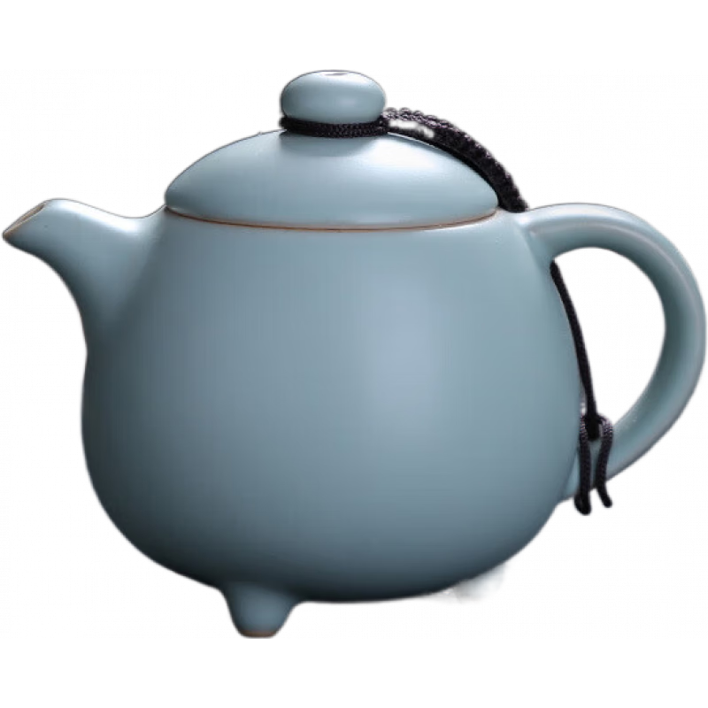 琦軒源汝窯茶壺手工開(kāi)片可養陶瓷功夫茶具單壺小號石瓢壺家用汝瓷泡茶壺 貴妃壺 汝窯壺