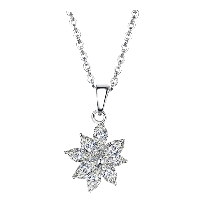 老廟S925銀輕奢雪花火彩鉆鑲套鏈職場顯白百搭防過敏綻放款 銀鋯石套鏈/約2.60g