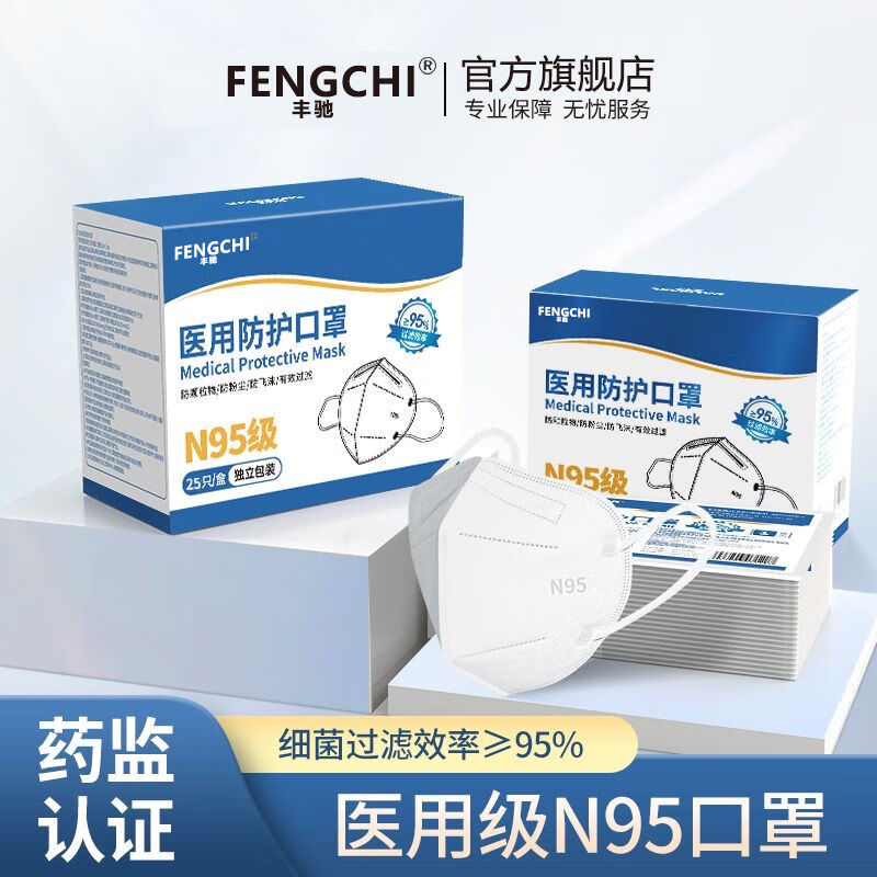 医疗n95级医用防护口罩医疗级别3d立体加厚旗舰店正品春夏款 1级防护