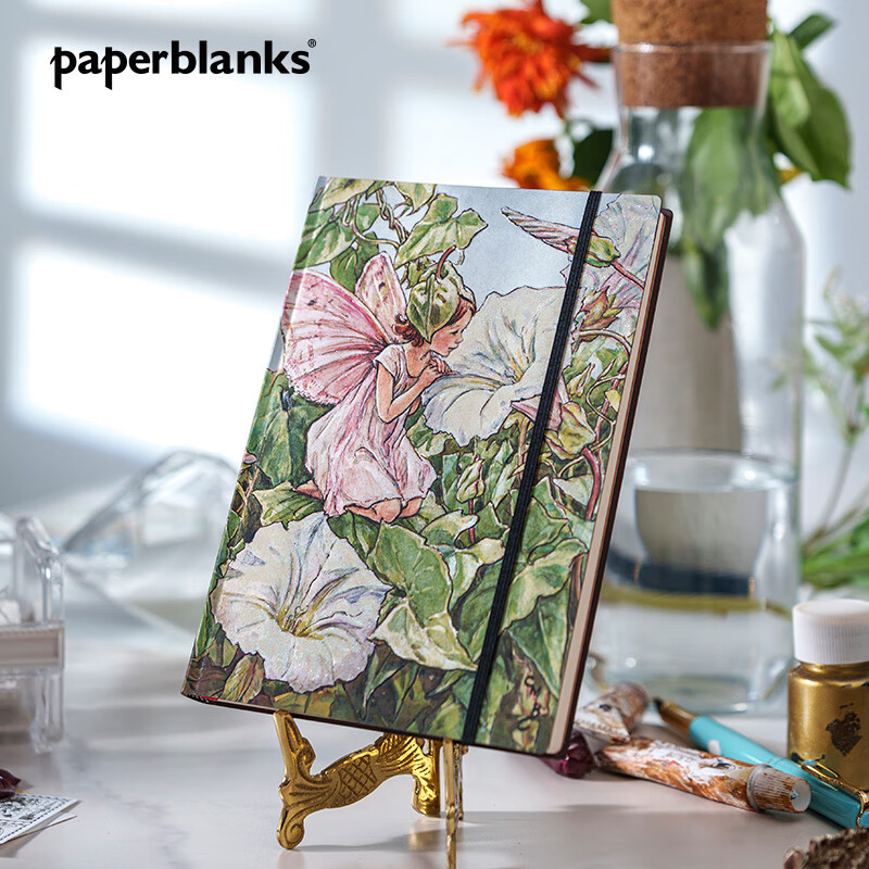 paperblanks佩兰克笔记本本子花仙子旋花仙子日记本少女心高颜值精美手账本手帐记事本学生文具生日礼物 【软壳绑带款】中本/空白