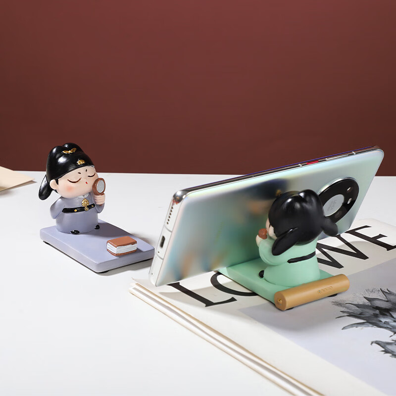 如果西安文创纪念品创意国风手机架实用桌面办公室摆件伴手礼新年礼物 大唐盛世手机架全套4个