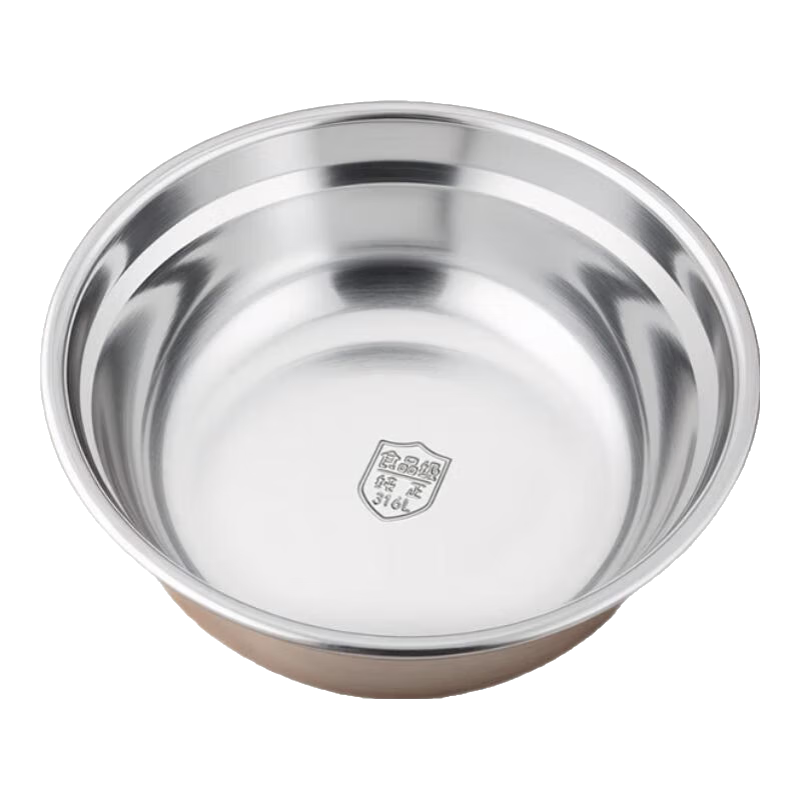 百暢食品級(jí)316不銹鋼碗盆家用加厚湯盆吃飯碗廚房裝配菜盆小鐵盆 【抗菌304款】湯盆24cm