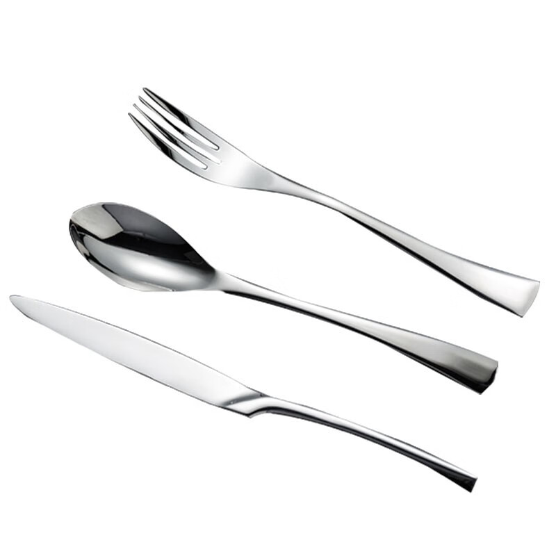 青木尚瓷歐式創(chuàng)意304不銹鋼牛排刀叉西餐餐具刀叉勺三件套西餐刀叉子 刀叉勺三件套