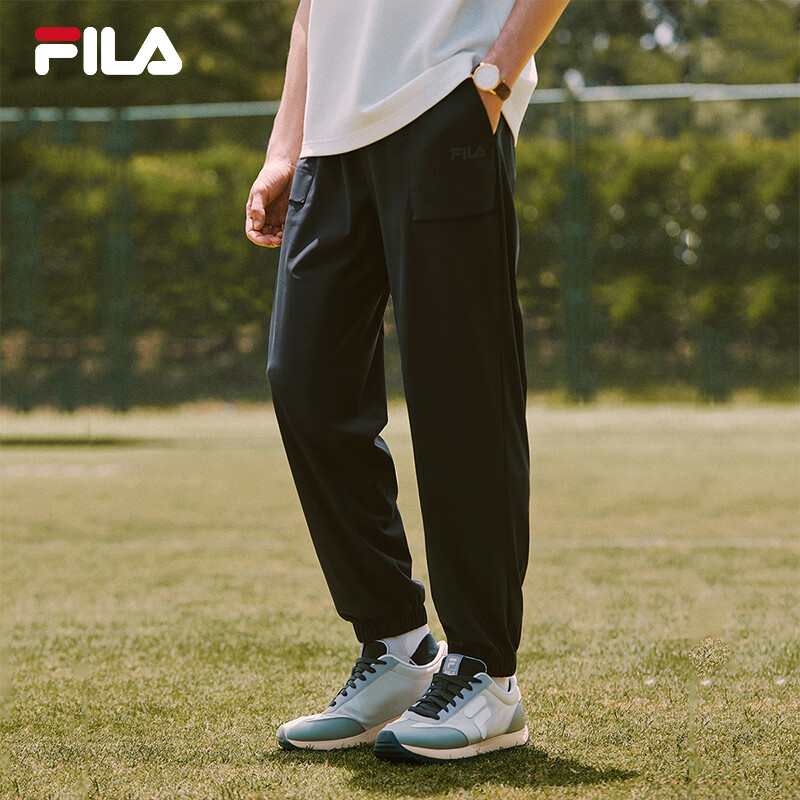 FILA 斐乐官方男士针织长裤秋季新款时尚舒适防晒凉感休闲裤 传奇蓝-NV L 175/84A/L