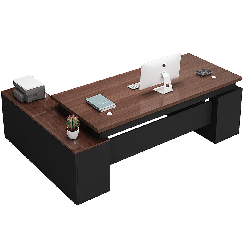 圣奧老板桌椅現(xiàn)代簡(jiǎn)約辦公桌椅組合總裁桌新款板式大班臺(tái)主SN5915 紅橡木長(zhǎng)140寬60罓