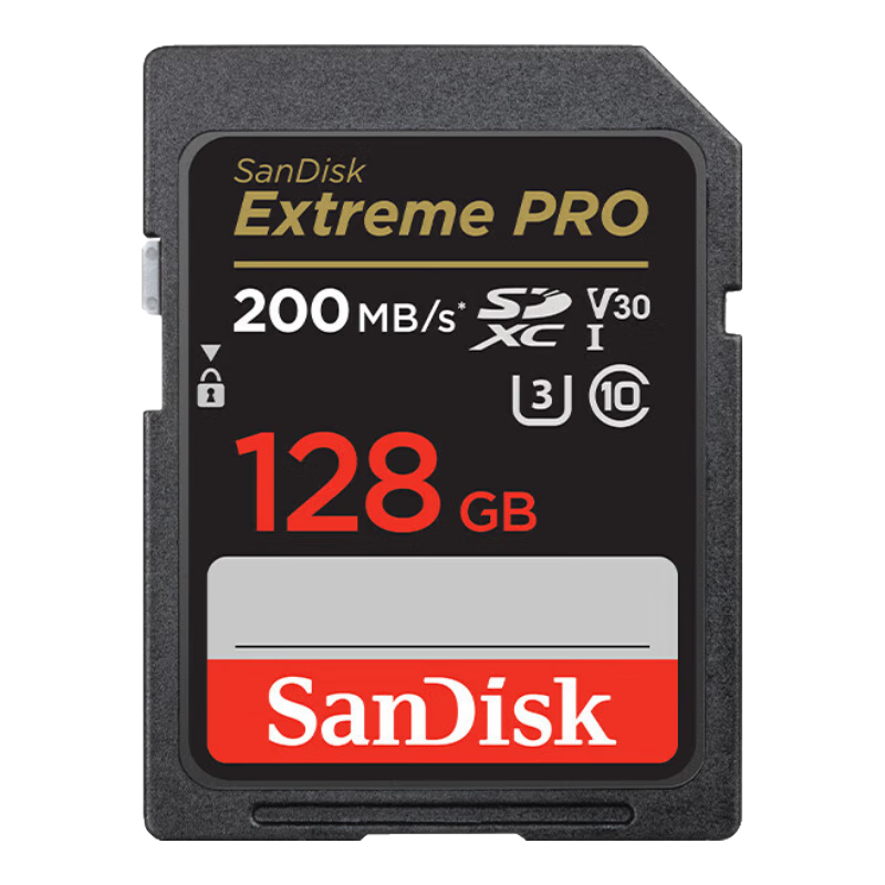 闪迪（SanDisk）相机内存卡 UHS-I相机卡高速SD卡单反微单数码相机C10全高清拍摄存储卡 升级Extreme Pro 128G V30 4K