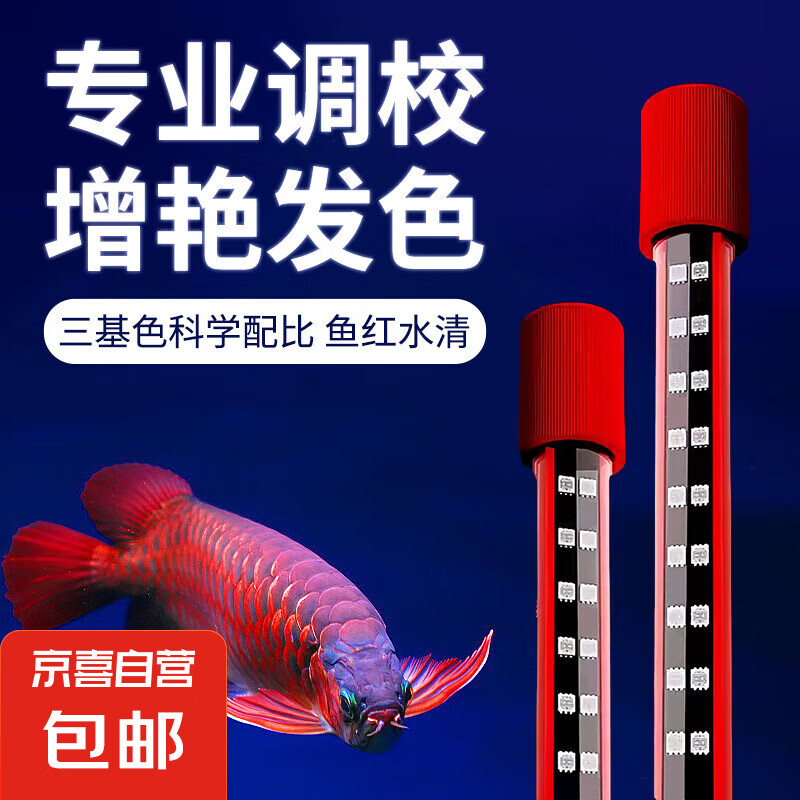 龍魚增艷神燈紅龍魚專用燈增色魚缸燈鸚鵡魚錦鯉潛水防水led紅燈 95cm誘色神燈（適用100-110）缸 11檔燈光（基礎款）