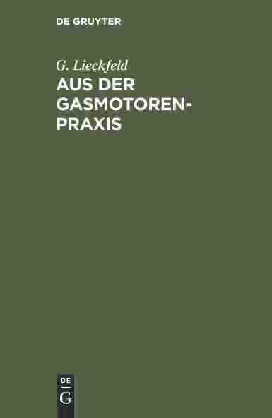预订 aus der gasmotoren-praxis