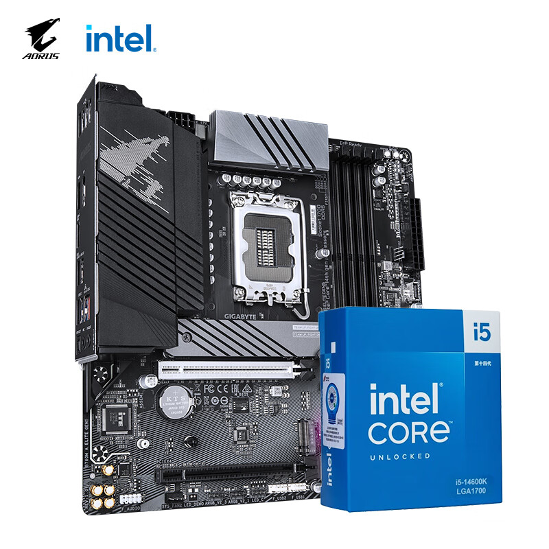 技嘉（GIGABYTE）主板CPU套装B760M AORUS ELITE GEN5+i5-14600K
