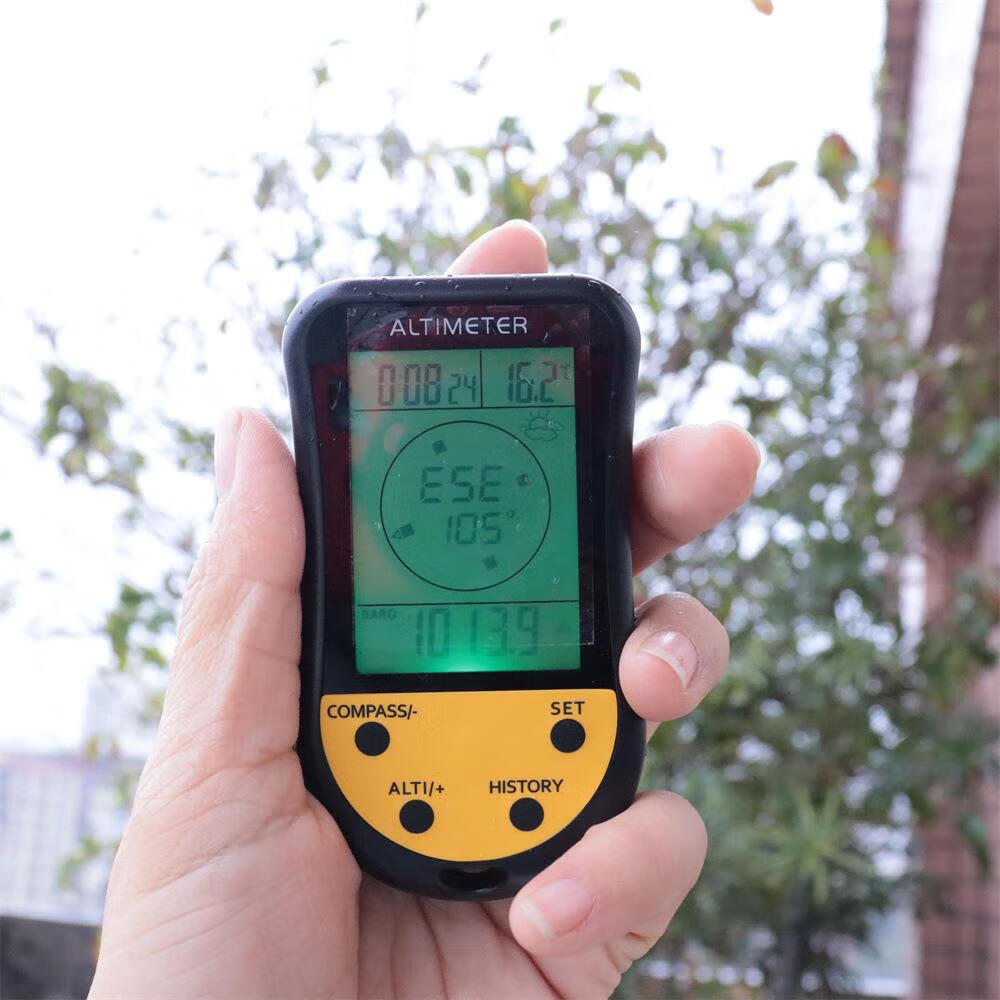 何佳功海拔高度测量仪7合1多功能高度计 气压表 温度计 户外登
