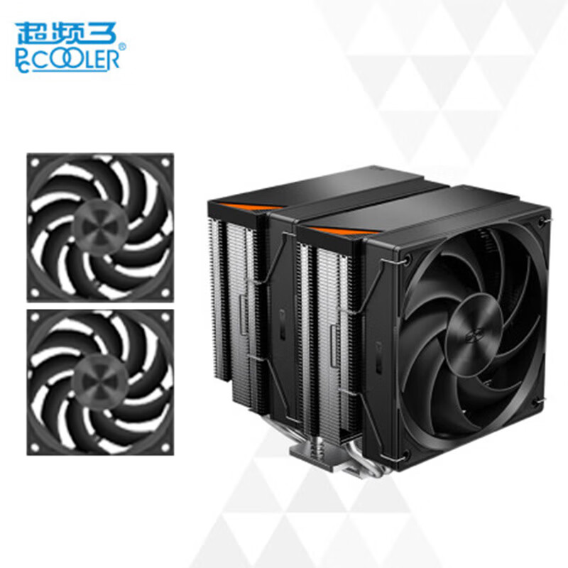 超频3（PCCOOLER）臻 RZ620黑色 CPU风冷散热器（6热管/双塔/3挡调节风扇/金属阳极顶盖/铜底回流焊/支持1700/AM5） RZ620 本色+两个F5R120黑色风扇