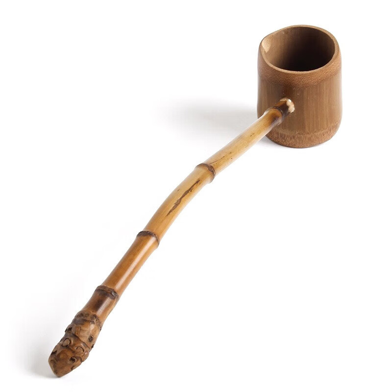 威爾基分茶勺竹筒勺茶勺竹勺水勺凈手竹根長柄茶水勺舀酒提水瓢煮茶配件 竹根水勺(1個)