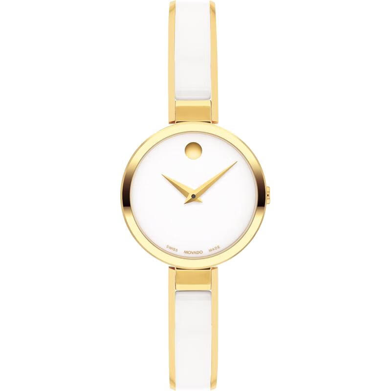 摩凡陀（Movado）女表Moda 黑陶瓷輕奢腕表防水石英機芯 手鐲式優(yōu)雅腕表 Blanco