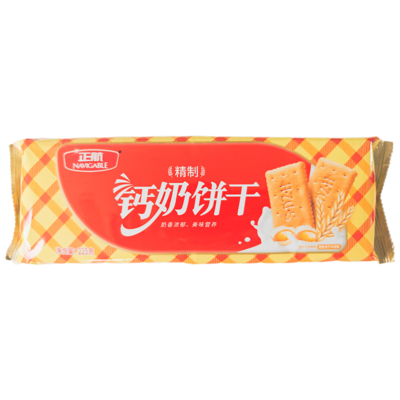 正航精制钙奶饼干225g点心糕点休闲零食饼干下午茶