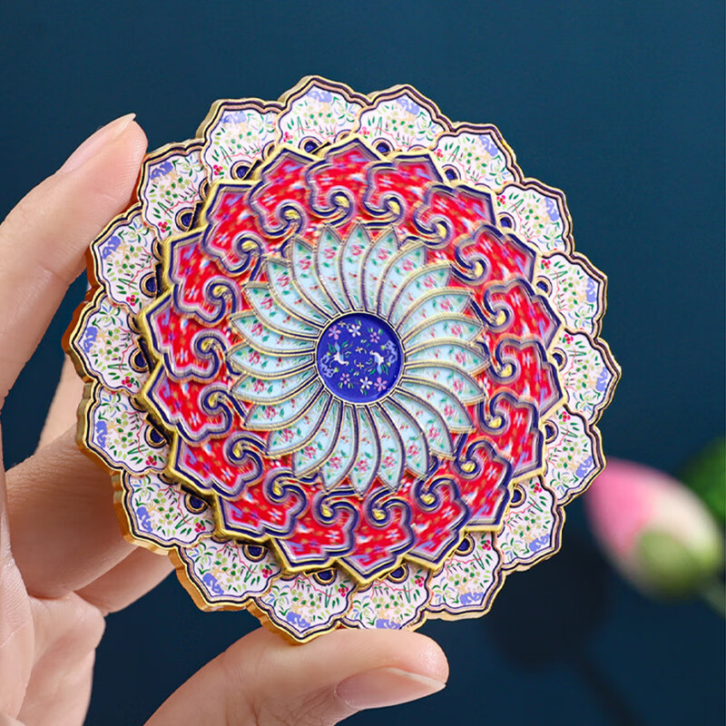 AR北京故宫博物馆文创金属云肩冰箱贴西安南京院上海国博纪念品 繁花似锦云肩-AR冰箱贴