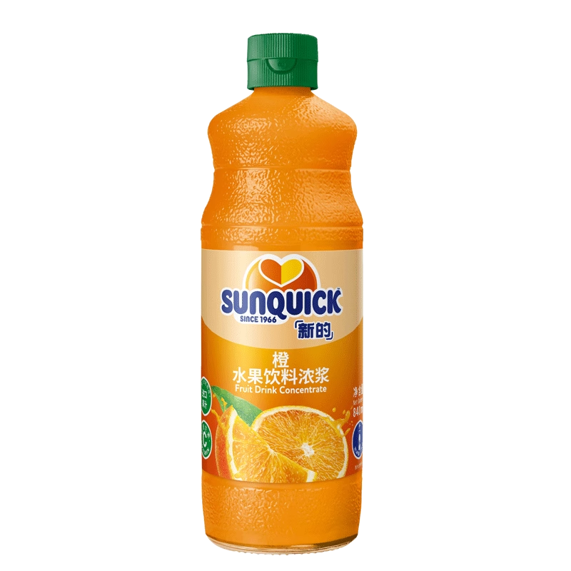 新的（sunquick）新地浓缩汁橙汁浓浆奶茶调酒商用柠檬菠萝芒果荔枝玫瑰浓缩果汁新 口味 840ml橙