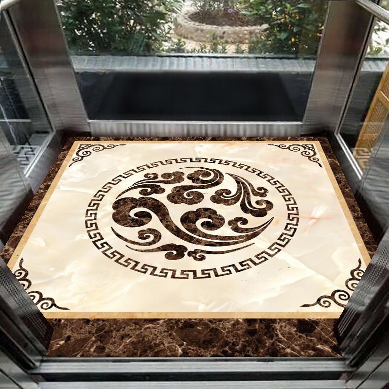 内高档加厚地垫高端电梯口地垫定制订做pvc阻燃可擦洗电梯地垫大理石