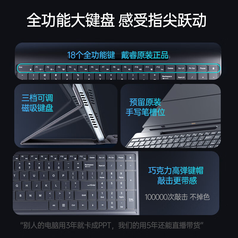 戴睿(dere)【7仓就近发】Surface Pro16英寸二合一平板笔记本电脑手写触控屏休闲娱乐办公学习游戏pad金属壳 【顶配版】-酷睿i3/ 2.5K屏/ 10核12线 32+2T固态(80%用