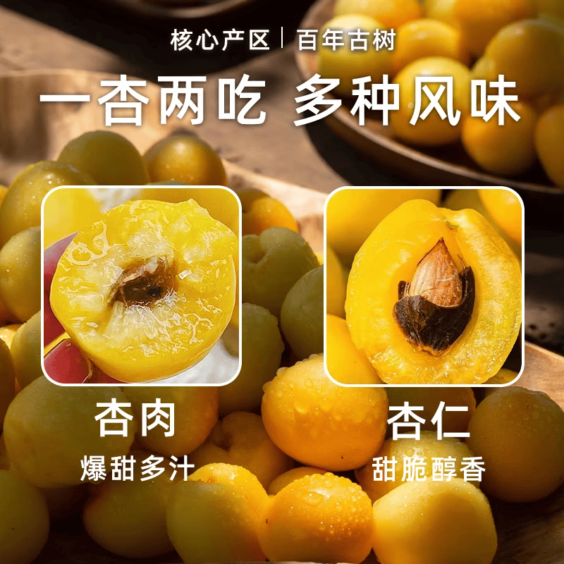 【新疆直发】正宗新疆小白杏新鲜轮台吊杆杏水果整箱团购送礼 净重精选果4斤【京东空运】