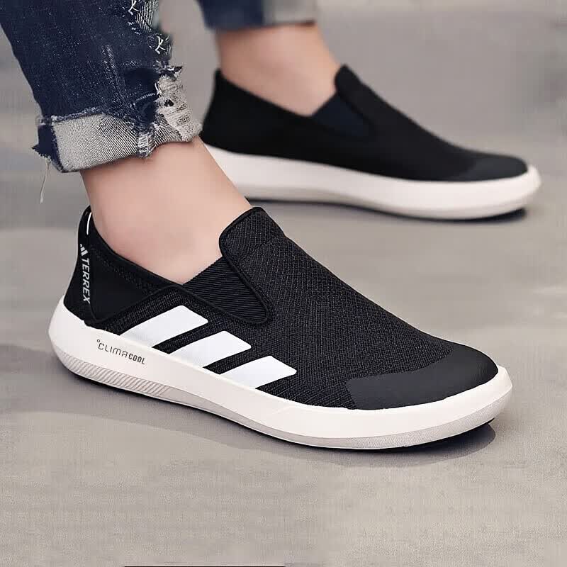 阿迪达斯（adidas）涉水鞋休闲鞋男鞋2026夏季新款运动鞋户外徒步越野一脚蹬溯溪鞋 JI3502黑色/粉白/半冲击橙 40