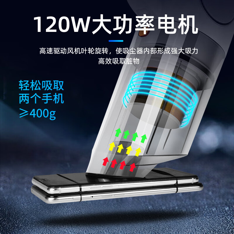 大功率四合一车用吸尘器车内车载轮胎充气泵汽车打气泵筒智能数显 四合一有线数显款(黑色)