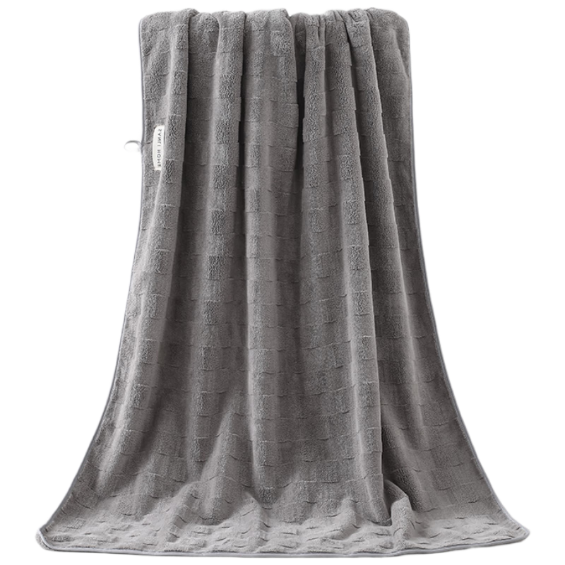 三利10A抗菌浴巾抑臭抗阴干不易掉毛吸水速干浴巾女男士洗澡通用 灰色