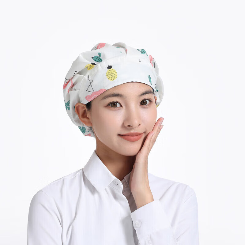 |厨房帽子厨师帽女防油烟炒菜烧饭餐饮防尘食品烘培车间工作卫生帽 厨房帽子-火烈鸟-一个装