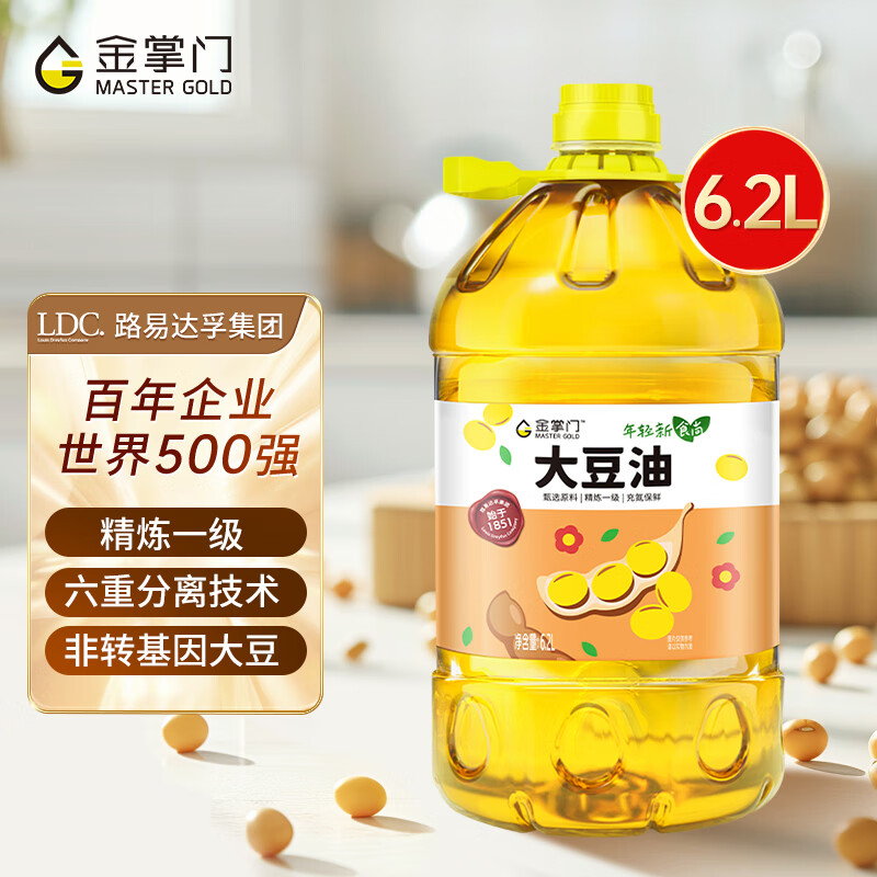 金掌门食用油 非转基因 大豆油6.2L 精炼一级 