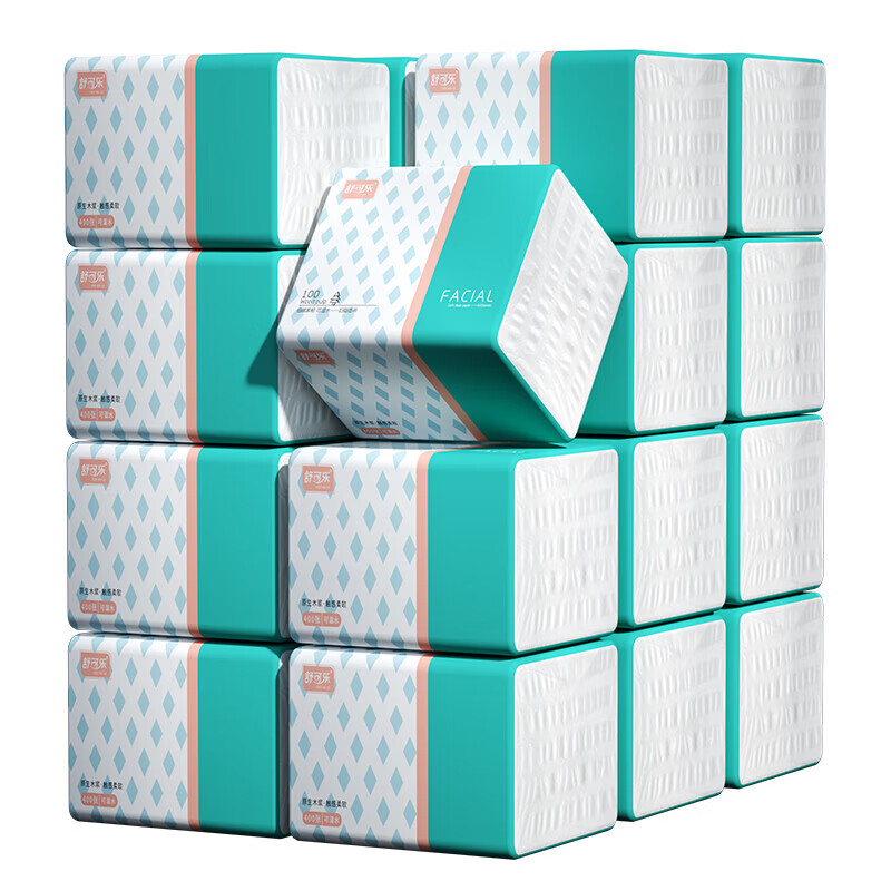 舒可乐【甄选】 抽纸巾大包家用5层加厚400张面巾纸餐巾纸 5层 400张*2包
